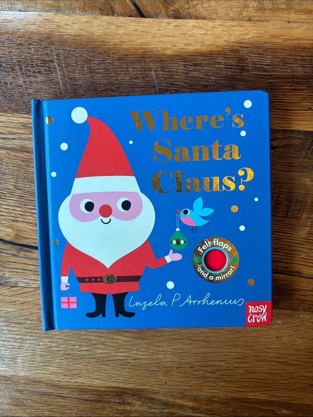 Where's Santa Claus? Board Book - Blue with Red Santa 🧑‍🎄 free with purchase🎅